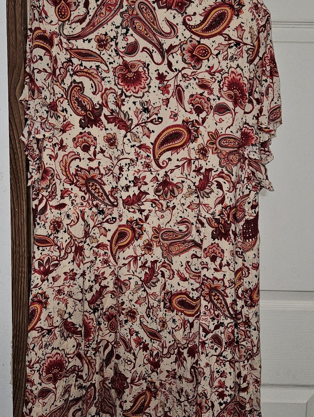 Torrid 4X Paisley Floral Crochet Trim Lace Up Flutter Sleeve Dress NWT - Picture 2 of 6